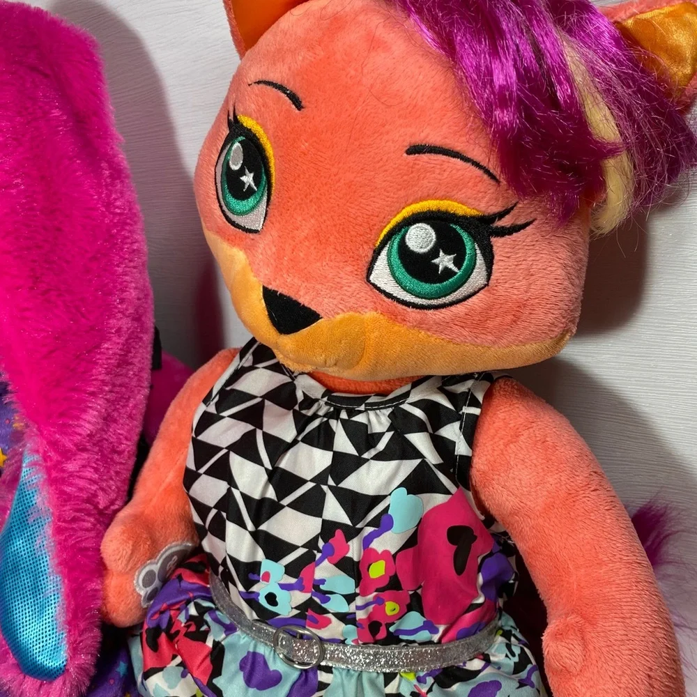 20" Build A Bear Honey Girl Risa Pink & Misha Rock Stars Singing Plushes BAB - Picture 9 of 13